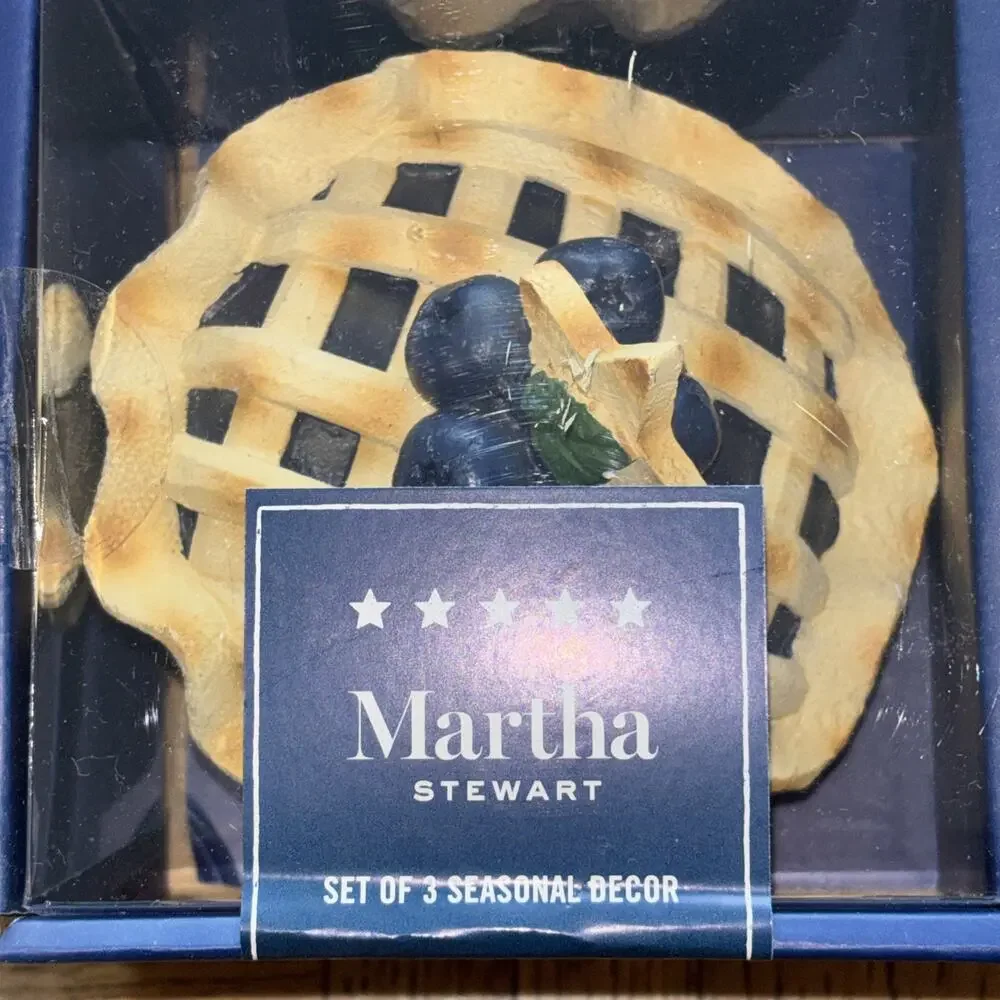 Martha Stewart 4th Of July Set Of 3 Patriotic Pies USA Memorial Day Decor NEW - Picture 2 of 7